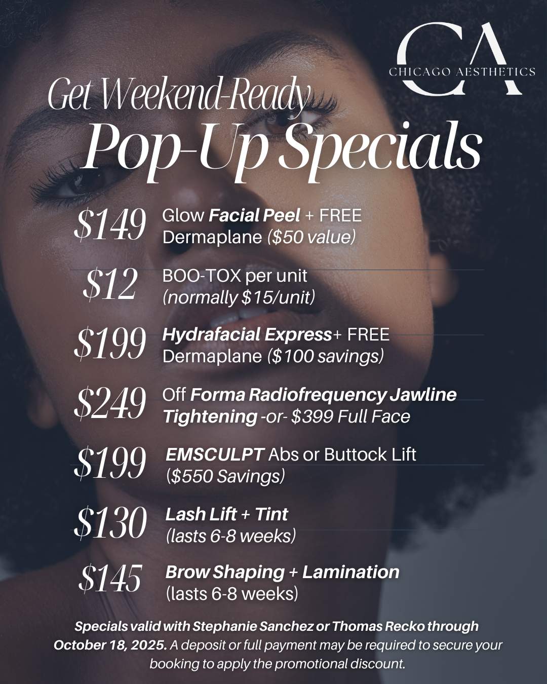 Chicago Aesthetics Pop Up Special October
