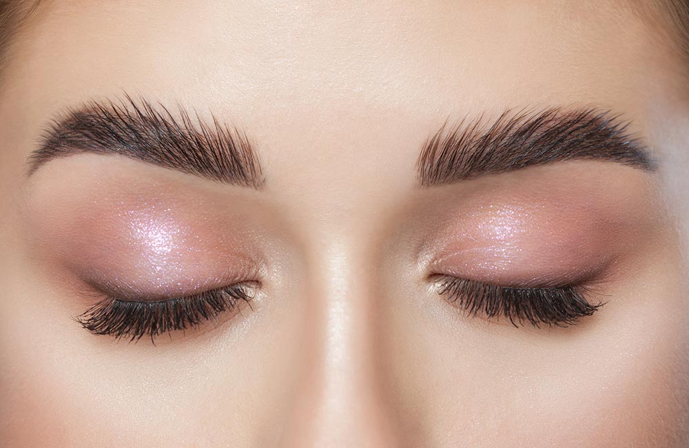 Beautiful young woman with long eyelashes, beautiful fresh nude