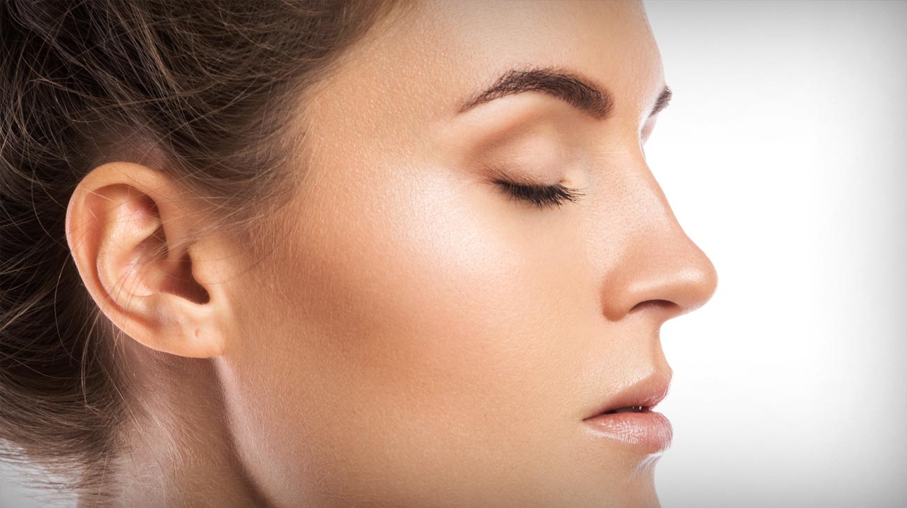Female face in profile
