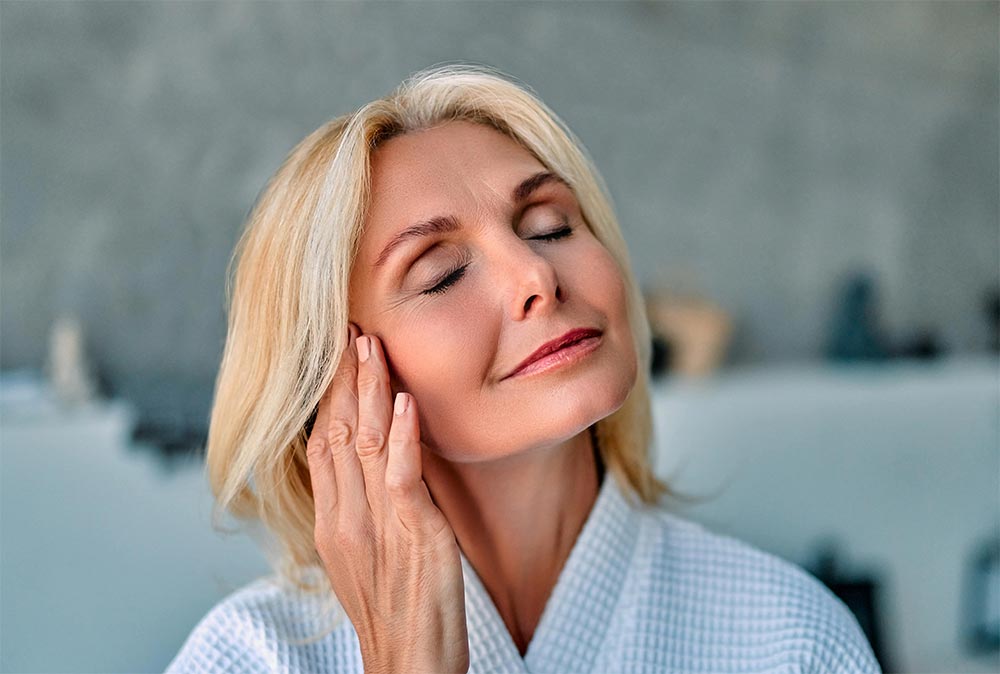 Senior woman beauty care