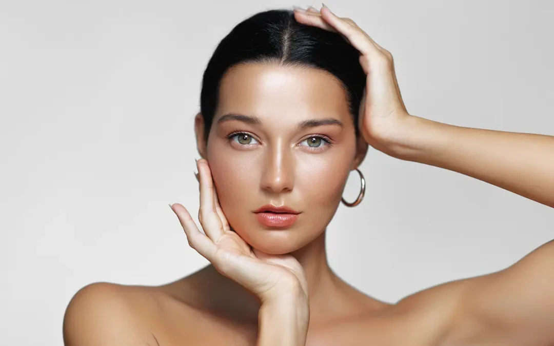 latina woman with glowing skin